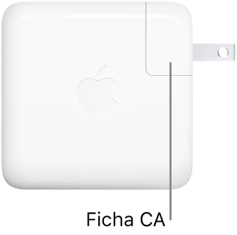 O adaptador de corrente USB-C de 67 W.