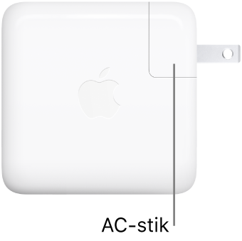 USB-C-strømforsyningen på 67 W.