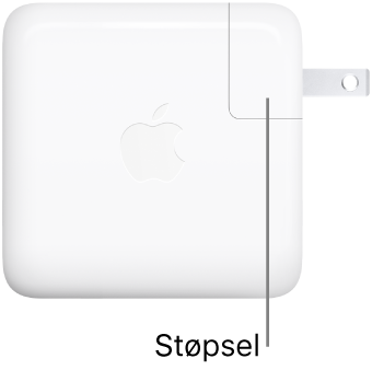 USB-C-strømforsyningsenhet på 67 W.