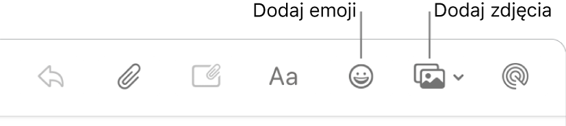 Okno redagowania wiadomości z przyciskami dodawania emoji oraz zdjęć.