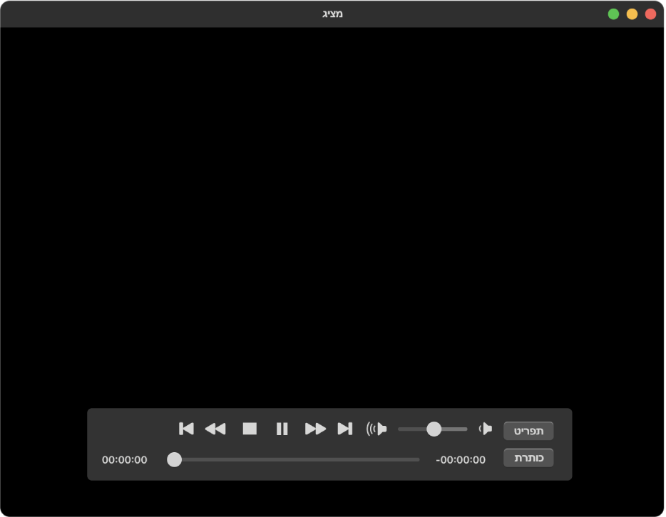 חלון נגן ה-DVD ופקדי ההפעלה.