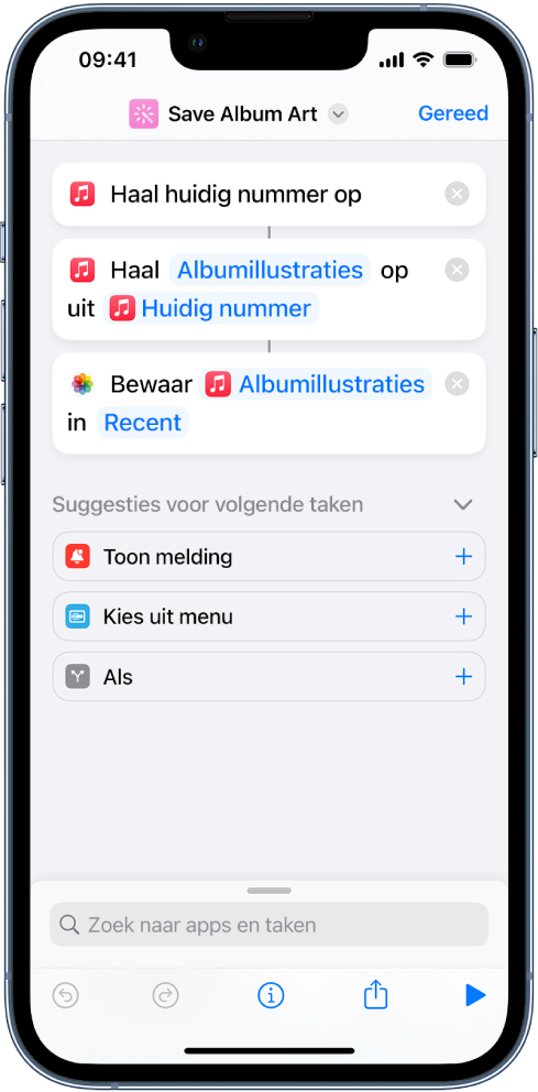 Voorbeeld van opdracht met taken die inhoud uit een invoer ophalen.