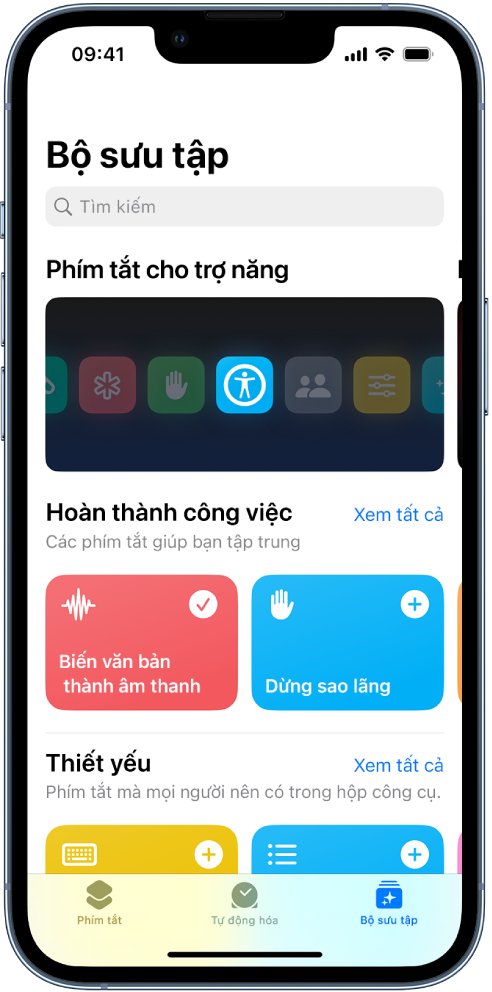 Bộ sưu tập phím tắt.