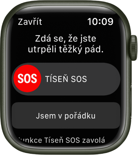 Obrazovka Detekce pádu