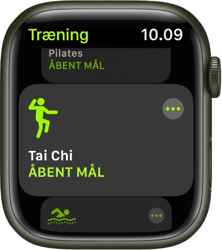 Skærmen Træning med tai-chi-træning fremhævet.