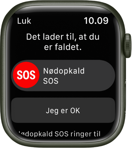 Skærmen Faldregistrering.