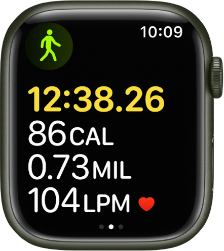 Una pantalla mostrando las estadísticas de entrenamiento, incluyendo el tiempo transcurrido y la frecuencia cardiaca.