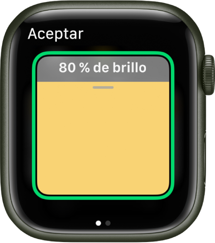 App Casa con un accesorio de iluminación. El brillo está ajustado al 80 por ciento y aparece un botón OK en la esquina superior izquierda.