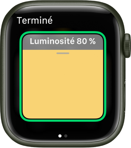 L’app Domicile qui affiche un accessoire d’éclairage. Sa luminosité est réglée à 80 pour cent, et un bouton OK se situe en haut à gauche.