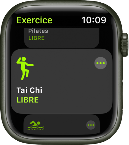 L’écran Exercice avec l’exercice Tai Chi mis en évidence.