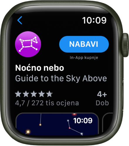 Aplikacija se prikazuje u trgovini App Store na Apple Watchu.