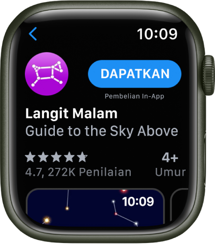 App ditunjukkan dalam app App Store pada Apple Watch.