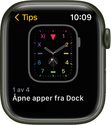 Tips-appen som viser et tips for Apple Watch.