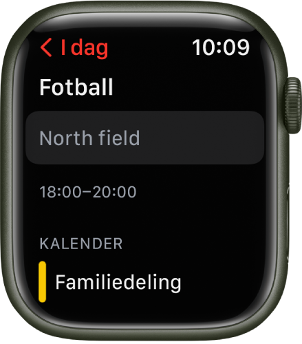 Kalenderskjerm som viser informasjon om en kalenderhendelse.