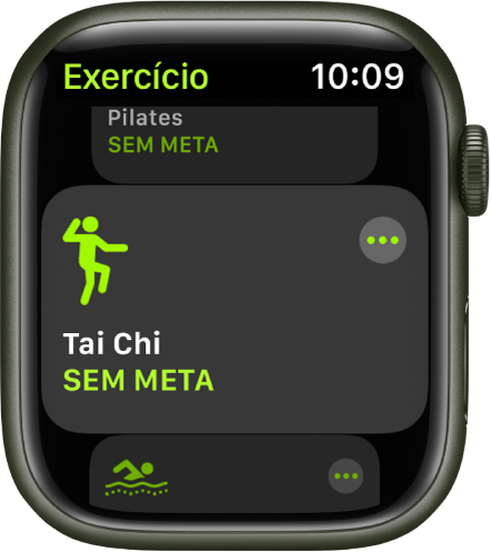 A tela Exercício com o exercício Tai Chi destacado.