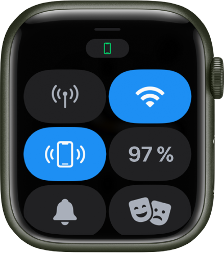 Пункт управления. Слева в центре отображается кнопка «Ping-тест iPhone».