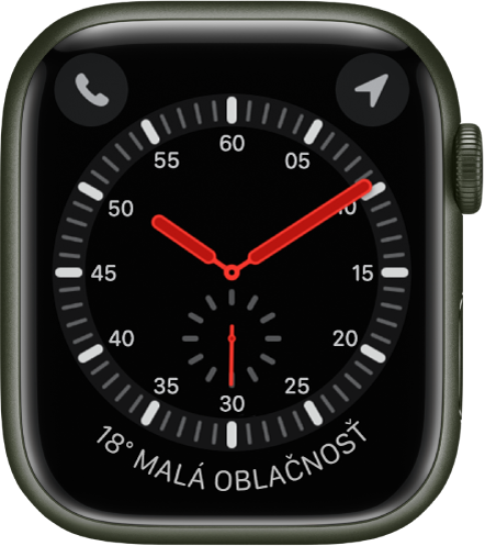 Ciferník Explorer sú analógové hodiny. Nachádzajú sa na ňom tri komplikácie: Vľavo hore je komplikácia Telefón, vpravo hore Kompas a naspodku Počasie.