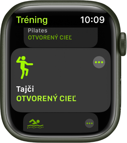 Obrazovka aplikácie Tréning so zvýrazneným tréningom Tai Chi.