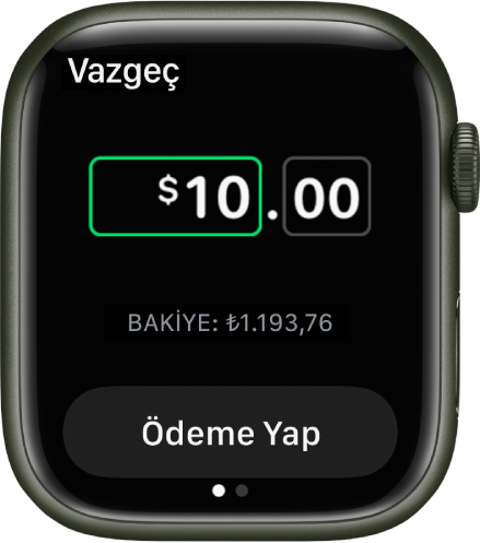 Apple Cash ödemesinin hazırlandığını gösteren bir Mesajlar ekranı. Tutar üstte. Şu anki bakiye alt tarafta, Ödeme Yap düğmesi ise en altta.