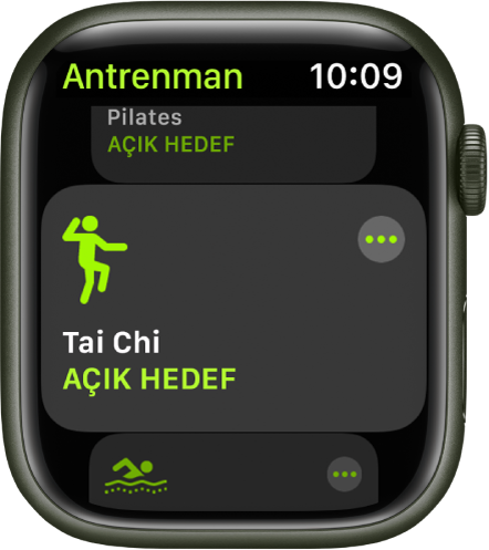 Tai Chi antrenmanının vurgulandığı Antrenman ekranı.