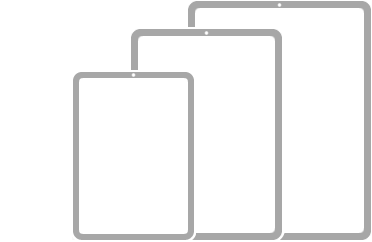 رسم توضيحي يعرض ثلاثة طرز من iPad لا تحتوي على زر الشاشة الرئيسية.