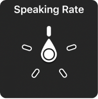 Управление с въртене, като шайбата е в положение Speaking Rate (Скорост на изговаряне)