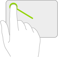 An illustration symbolizing the gesture on a trackpad for opening Notification Center.