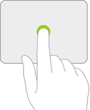 An illustration symbolizing a click on a trackpad.