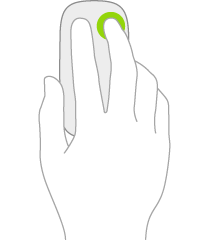 An illustration symbolizing a secondary click on the right side of the mouse.