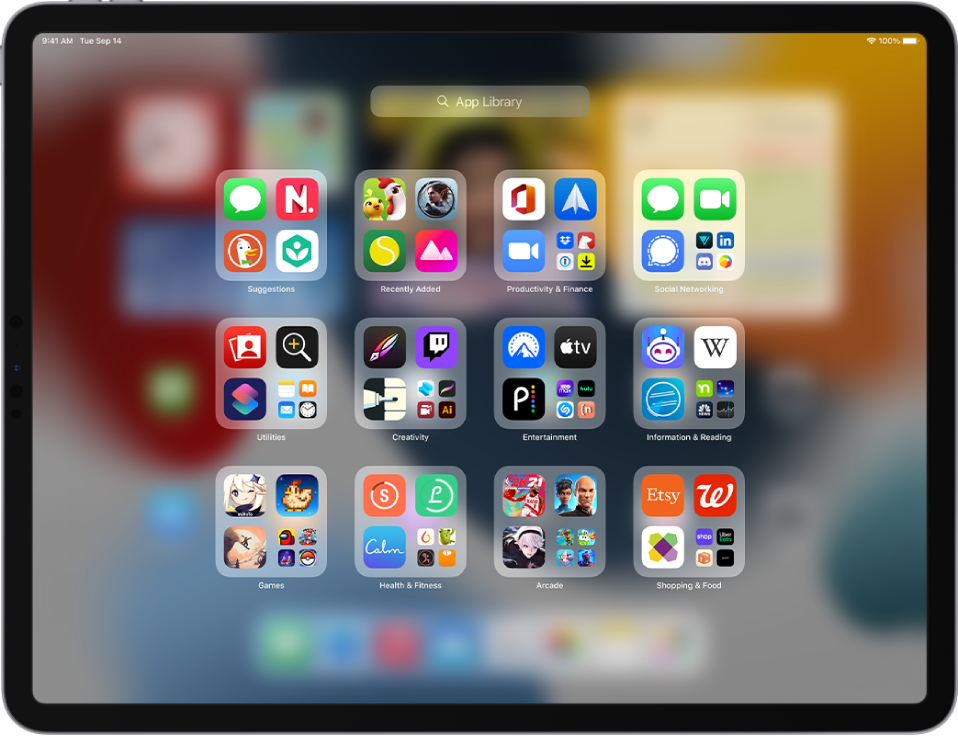 App Library on the iPad Home Screen.