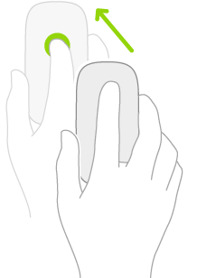 Un'illustrazione che rappresenta come utilizzare il mouse per aprire Centro Notifiche.