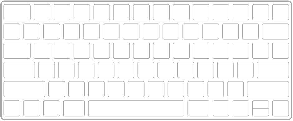 Magic Keyboard tastatūras ilustrācija.