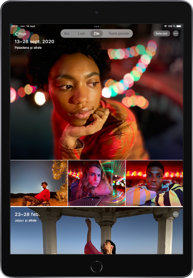 pistol Gently compression Vizualizarea pozelor și clipurilor video în aplicația Poze de pe iPad -  Apple Support (RO)