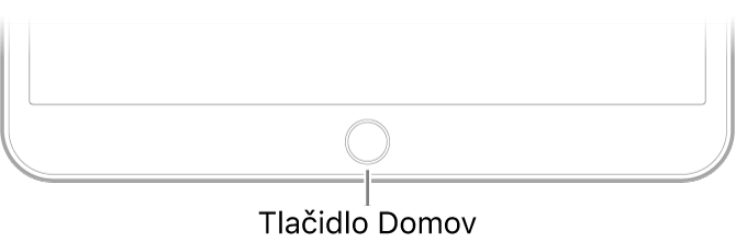 Tlačidlo Domov v dolnej časti iPadu.