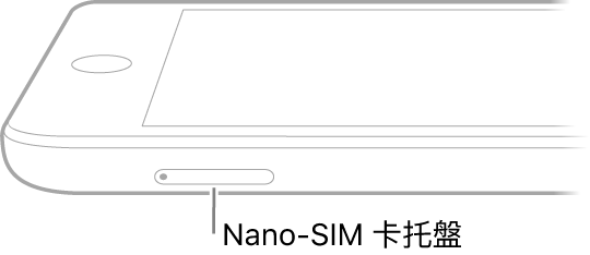 iPad 側面圖例，說明文字指向 nano-SIM 卡托盤。