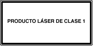Una etiqueta que dice "Producto láser de clase 1".