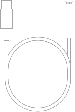 Przewód USB‑C‑Lightning.