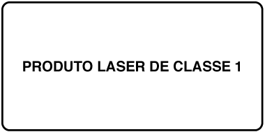 Um selo onde se lê “Produto de laser de classe 1”.