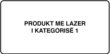 Një etiketë që lexon “Class 1 laser product”.