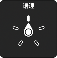 带有标度盘的转子控制,指向“语速”设置。