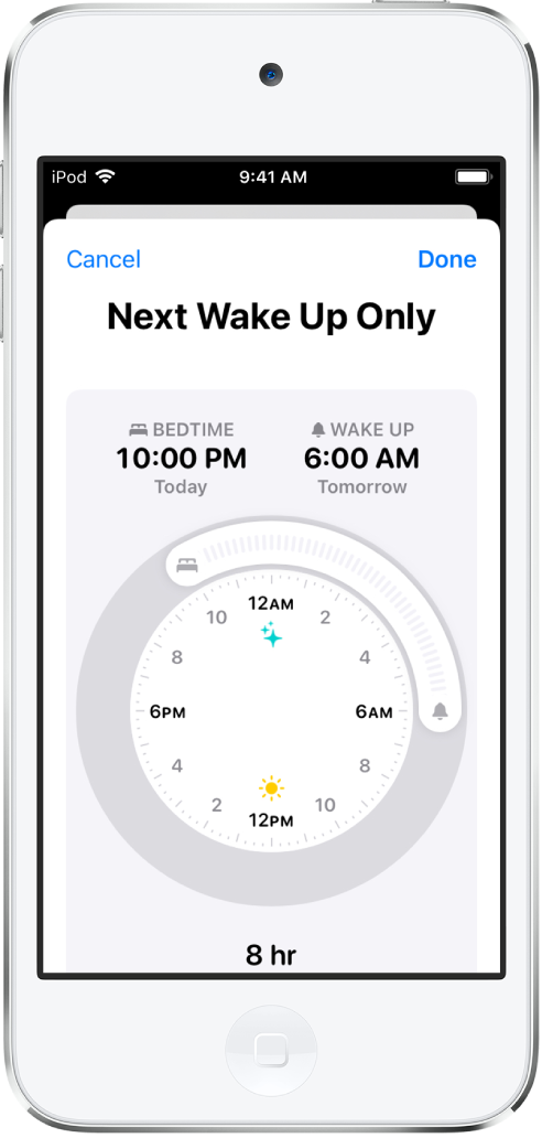 Add or change sleep schedules in Health on iPod touch Apple