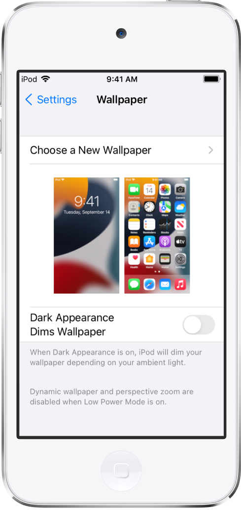 Change the wallpaper on iPod touch - Apple Support
