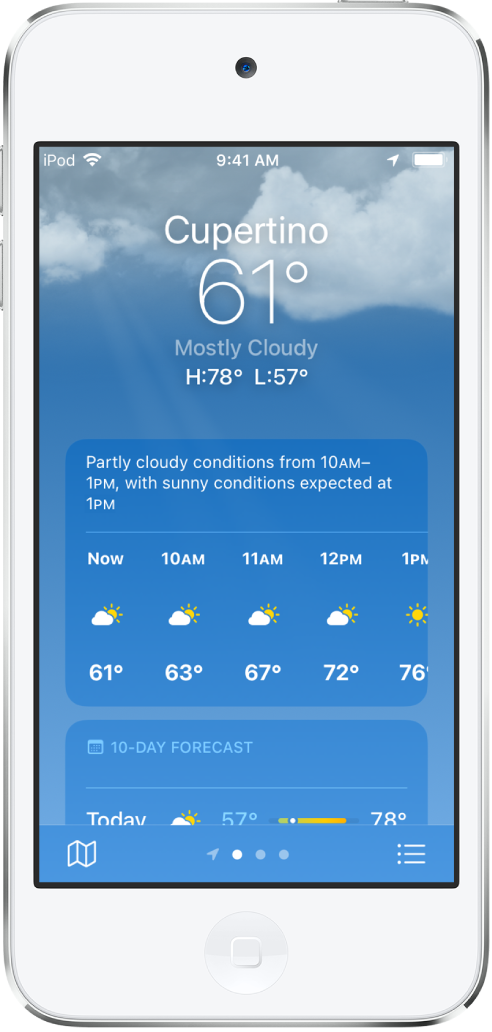 Revisar el clima en el iPod touch - Soporte técnico de Apple (CO)