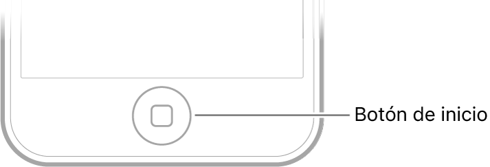 El botón de inicio está en el centro de la parte inferior del iPod touch.