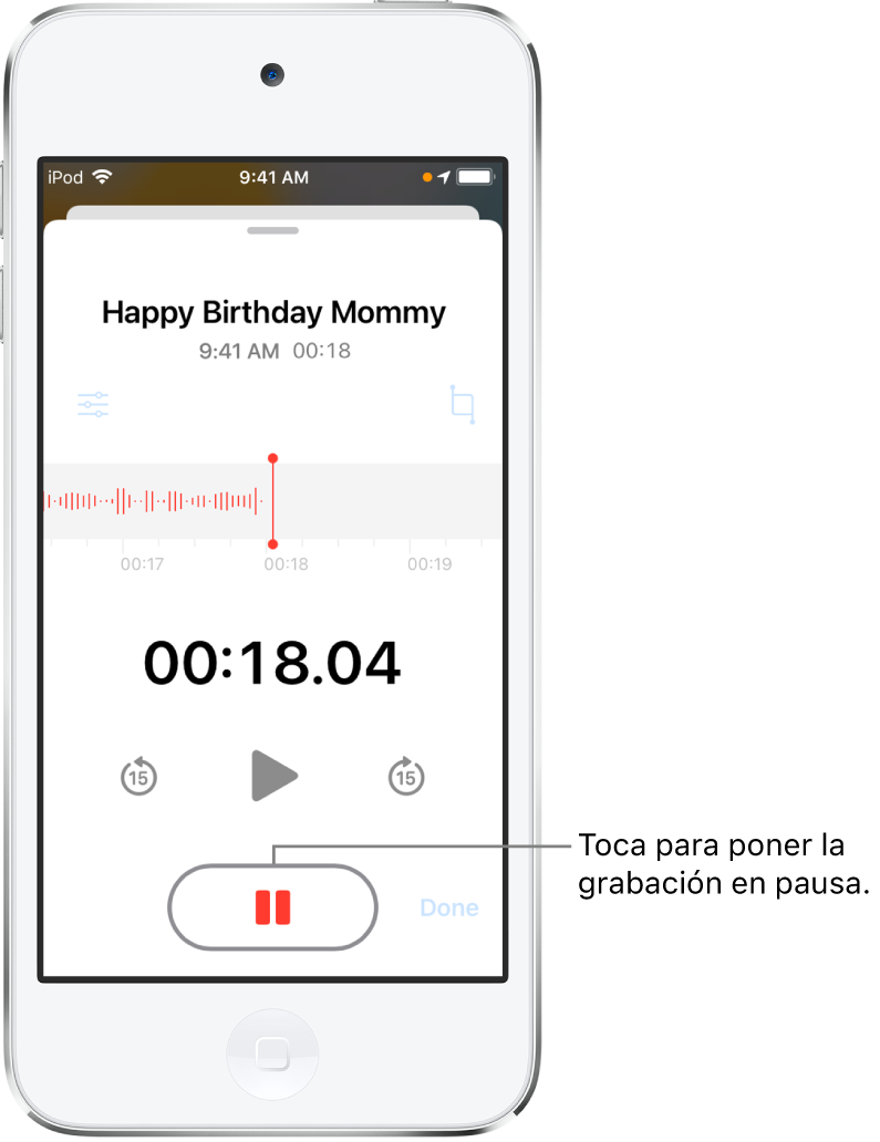 Hacer una grabación en Notas de Voz en el iPhone - Soporte técnico