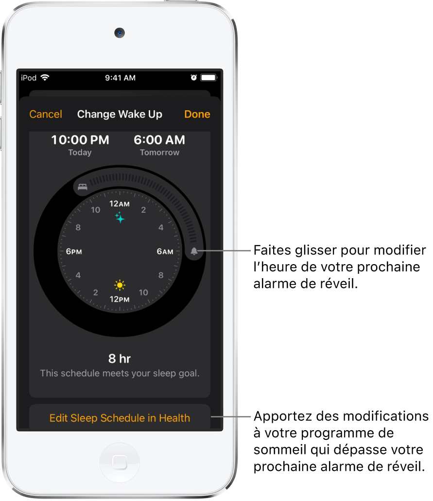 R gler une alarme sur l iPod touch Assistance Apple CA