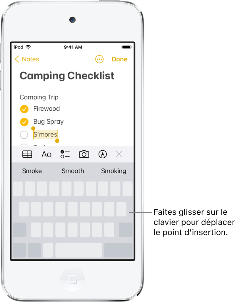 Utilisation de Notes sur votre iPhone, iPad ou iPod touch