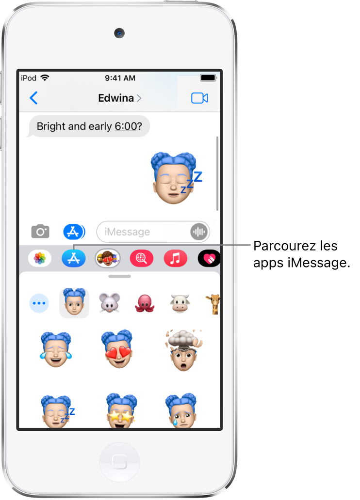 Envoyer des autocollants dans Messages sur l'iPhone - Assistance Apple (FR)