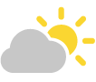 Egy részben felhős időt szimbolizáló ikon.