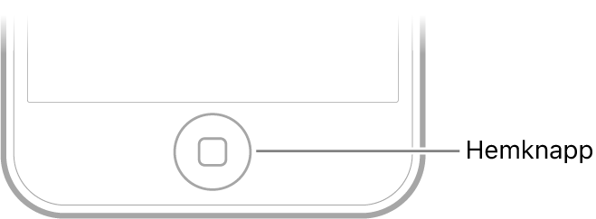 Hemknappen längst ned på iPod touch.